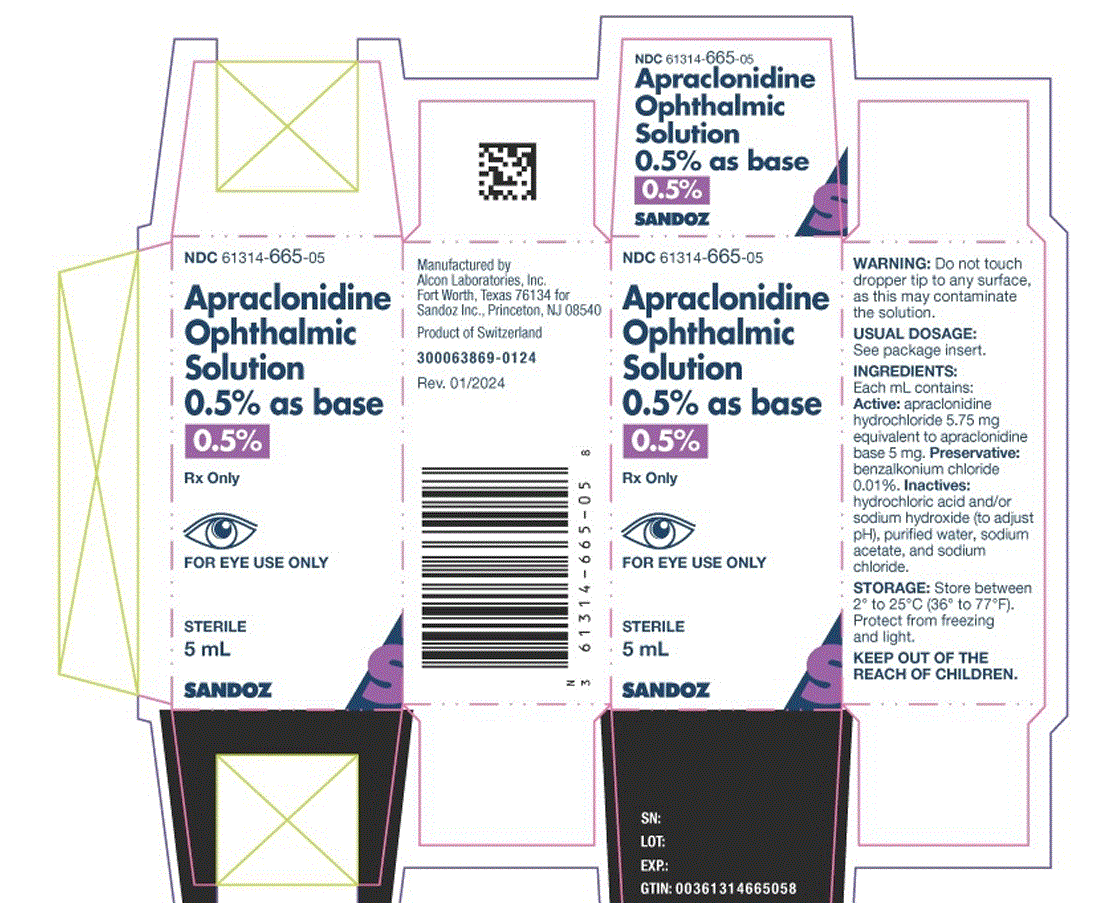  Apraclonidine ophthalmic solution 0.5% as base, 5ml